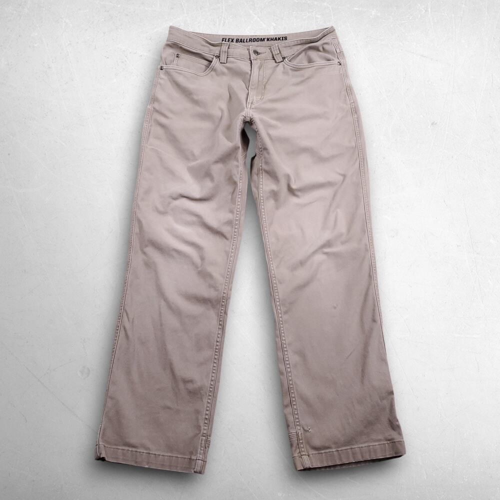 Duluth Flex Ballroom Khaki Pants Men 32x30 Beige Stretch Straight‎ Leg Work